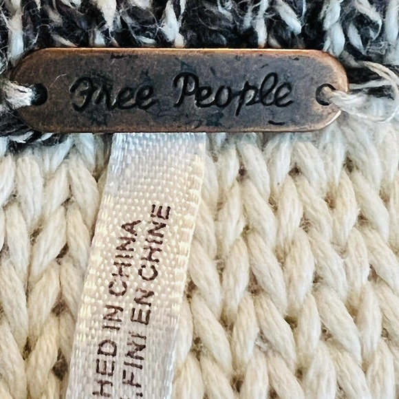 Free People Ivory Gray stripe Regatta Full Zip Hoodie Stripe jacket Cotton M - Picture 9 of 12